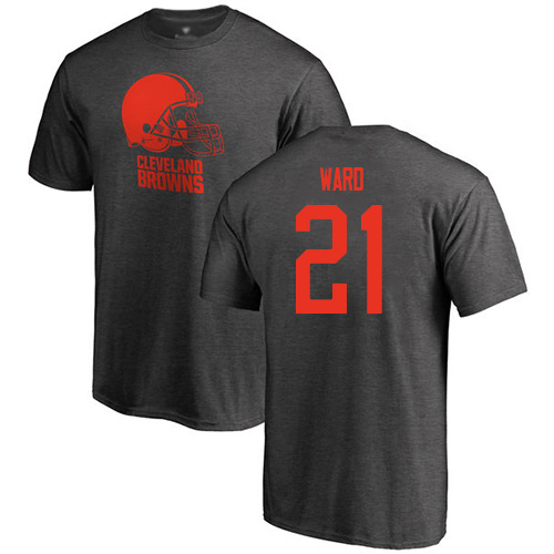 Men Cleveland Browns Denzel Ward Ash Jersey #21 NFL Football One Color T Shirt->cleveland browns->NFL Jersey